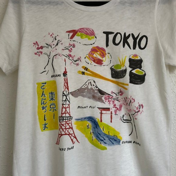 SOLD J Crew Collector Tokyo Graphic Tee Size Med - Picture 7 of 8